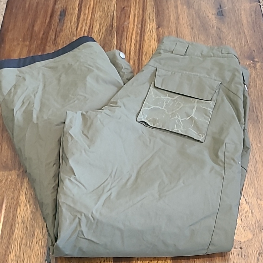 Columbia Omni Tech Convet Snow Pants Mens M Green Pockets